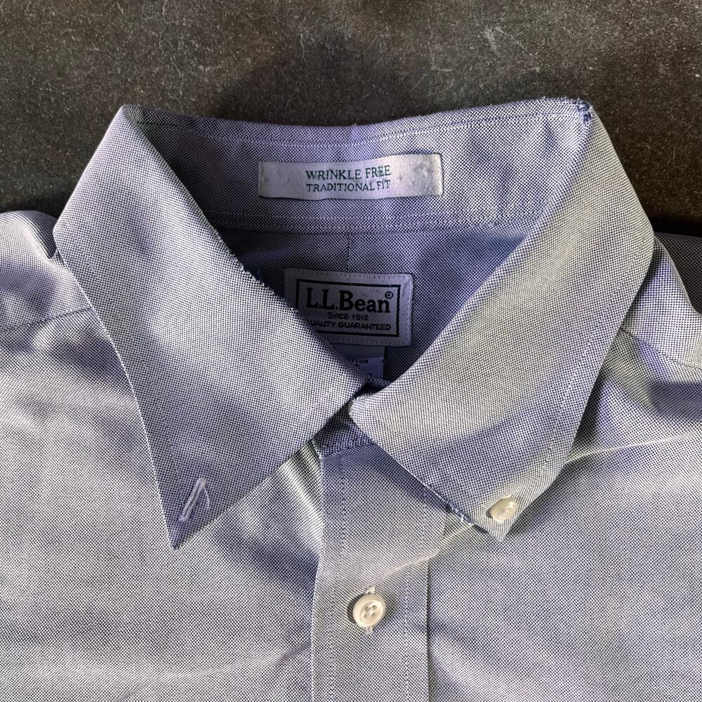 Vintage 2000s LL bean wrinkle free traditional fit gray cotton button up shirt